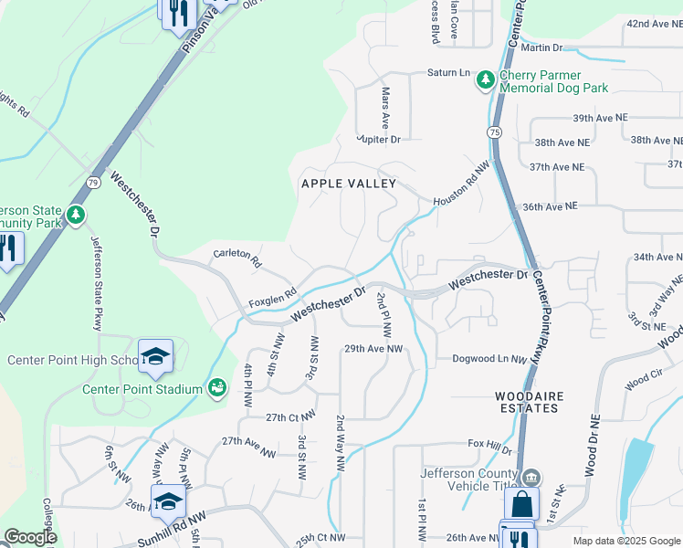 map of restaurants, bars, coffee shops, grocery stores, and more near 245 Foxglen Road in Birmingham