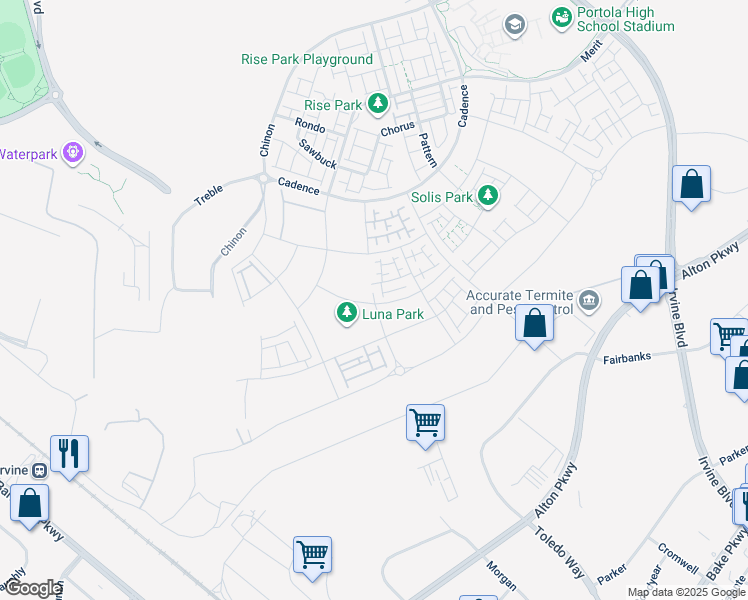 map of restaurants, bars, coffee shops, grocery stores, and more near 228 Junco in Irvine