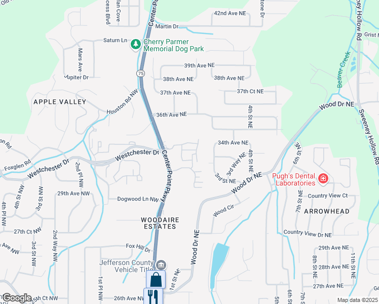 map of restaurants, bars, coffee shops, grocery stores, and more near 3017 Panorama East in Birmingham