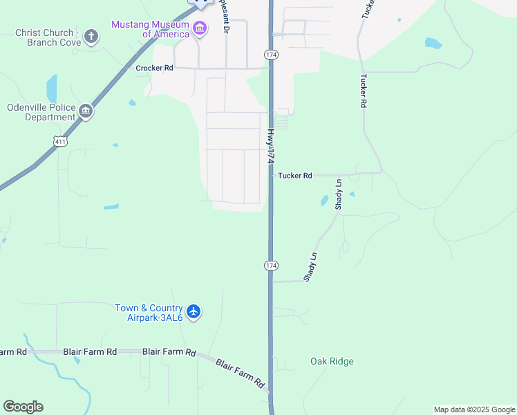 map of restaurants, bars, coffee shops, grocery stores, and more near 29 River Birch Lane in Odenville