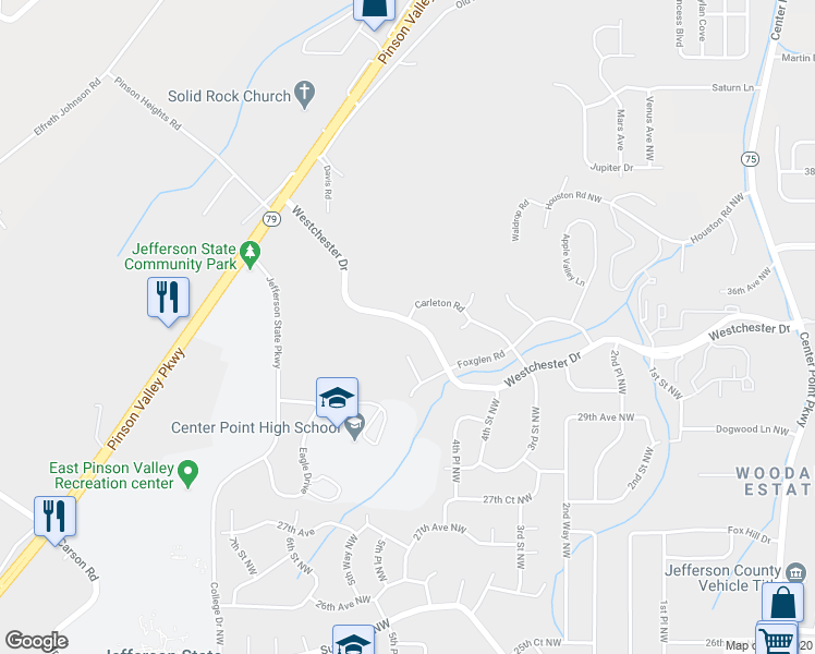 map of restaurants, bars, coffee shops, grocery stores, and more near 457 Westchester Drive in Birmingham