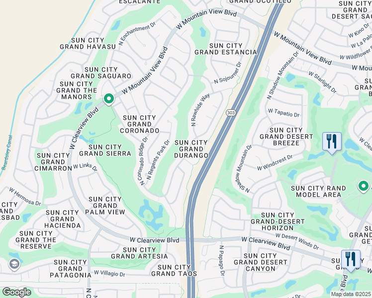 map of restaurants, bars, coffee shops, grocery stores, and more near 19626 N Echo Rim Dr in Surprise