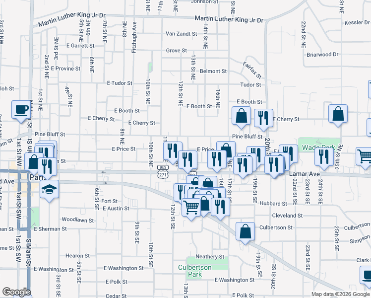 map of restaurants, bars, coffee shops, grocery stores, and more near 215 13th Street Southeast in Paris