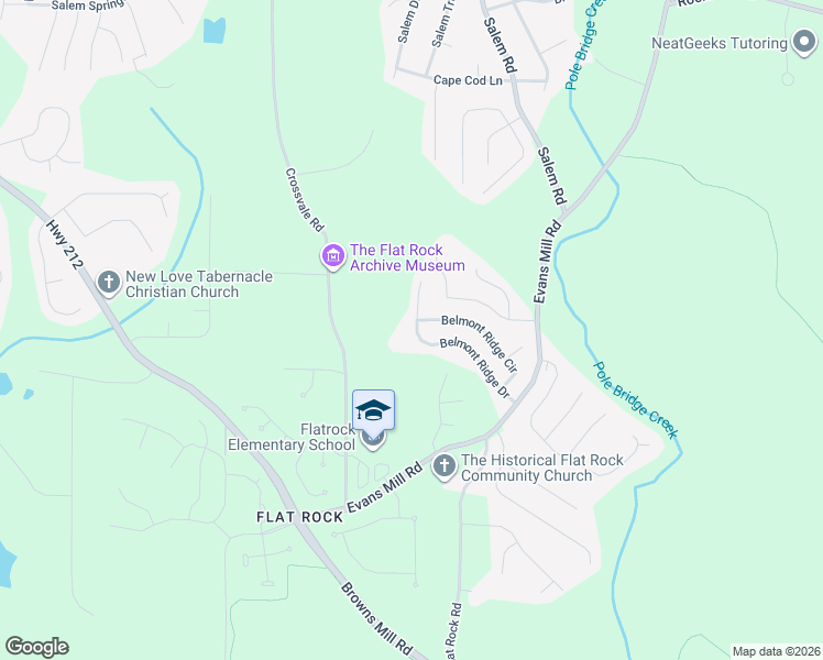 map of restaurants, bars, coffee shops, grocery stores, and more near 3933 Belmont Ridge Drive in Stonecrest