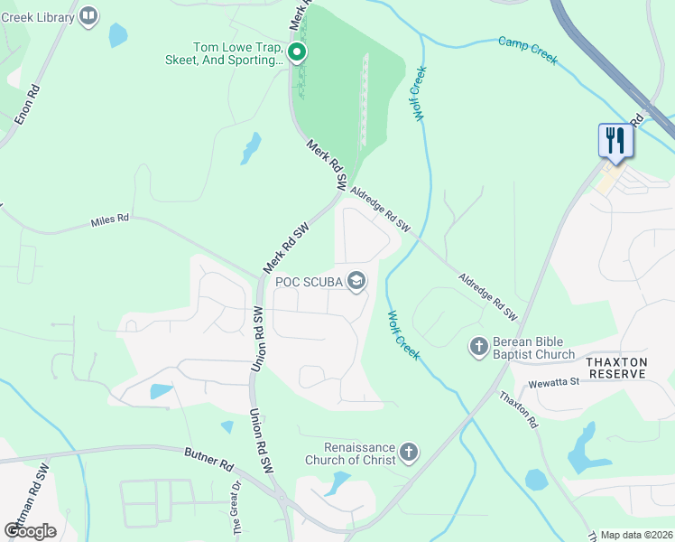 map of restaurants, bars, coffee shops, grocery stores, and more near 5308 Lexmark Circle in Atlanta