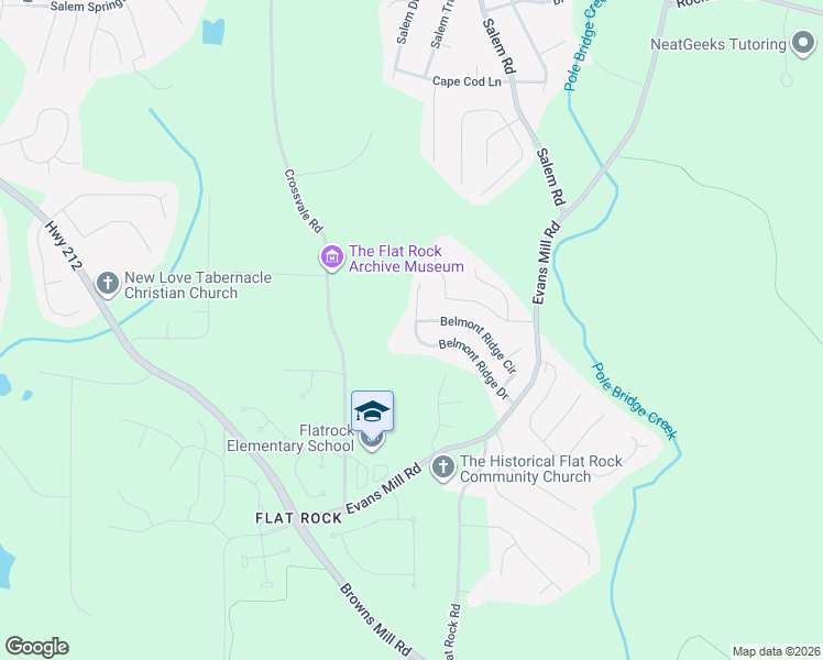 map of restaurants, bars, coffee shops, grocery stores, and more near 3933 Belmont Ridge Drive in Stonecrest