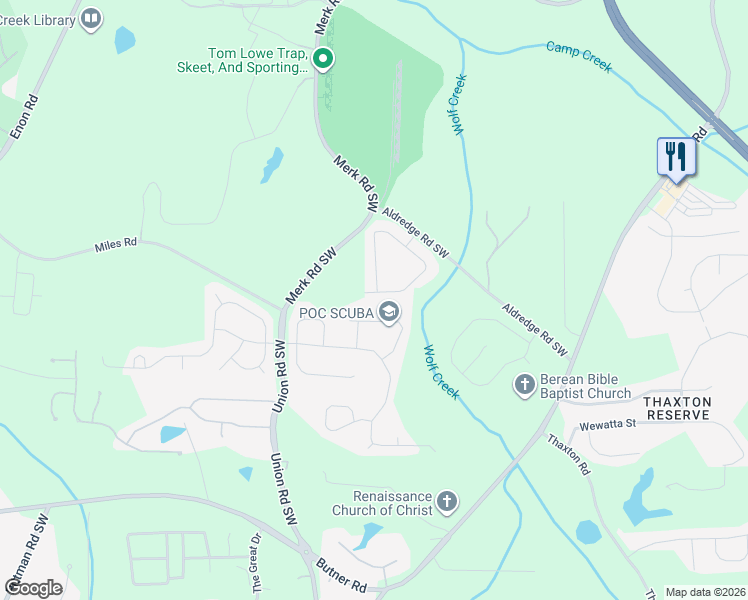 map of restaurants, bars, coffee shops, grocery stores, and more near 5308 Lexmark Circle in Atlanta
