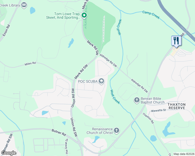 map of restaurants, bars, coffee shops, grocery stores, and more near 5308 Lexmark Circle in Atlanta