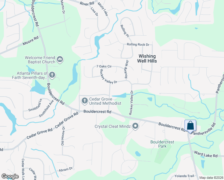 map of restaurants, bars, coffee shops, grocery stores, and more near 4020 Boulder Vista Drive in Conley