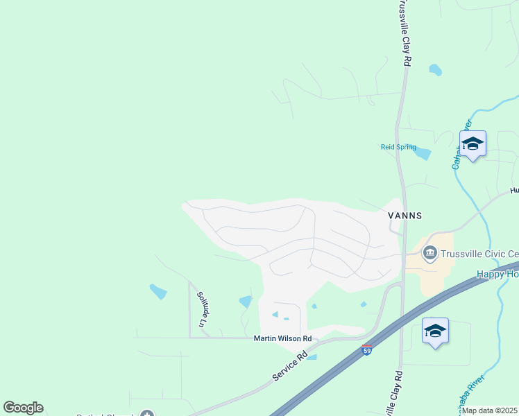 map of restaurants, bars, coffee shops, grocery stores, and more near 5972 Mountain View Trace in Trussville