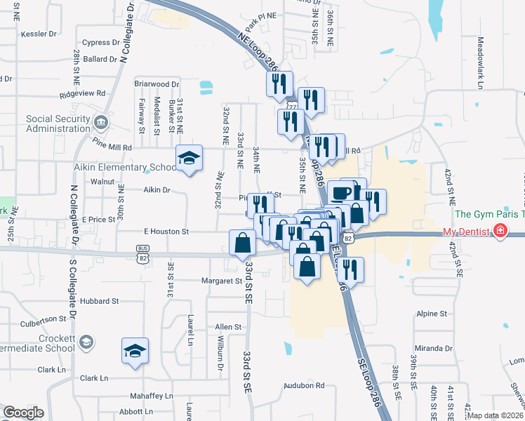 map of restaurants, bars, coffee shops, grocery stores, and more near 3345 Robin Road in Paris