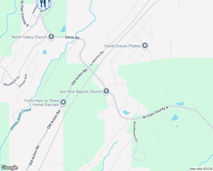 map of restaurants, bars, coffee shops, grocery stores, and more near 205 Ridgefield Drive in Odenville