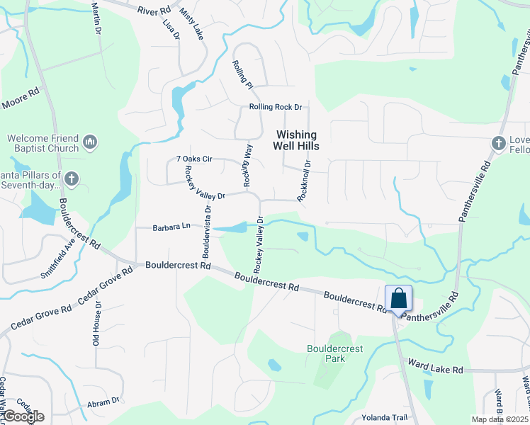map of restaurants, bars, coffee shops, grocery stores, and more near 4012 Rockey Valley Drive in Conley