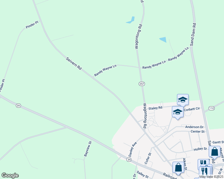 map of restaurants, bars, coffee shops, grocery stores, and more near 468 Seivern Road in Wagener