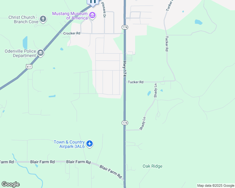 map of restaurants, bars, coffee shops, grocery stores, and more near 400 Morning Mist Lane in Odenville