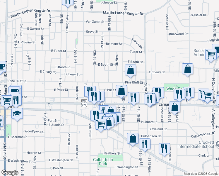 map of restaurants, bars, coffee shops, grocery stores, and more near 1411 East Price Street in Paris