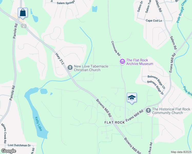 map of restaurants, bars, coffee shops, grocery stores, and more near 3932 East Saddle Ridge Drive in Stonecrest