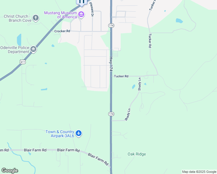 map of restaurants, bars, coffee shops, grocery stores, and more near 415 Morning Mist Lane in Odenville