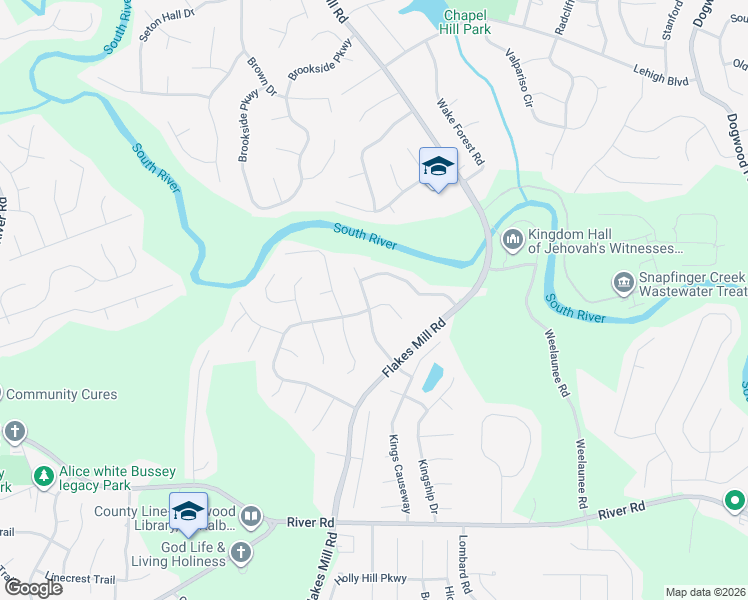 map of restaurants, bars, coffee shops, grocery stores, and more near 4044 Chimney Ridge Way in Ellenwood