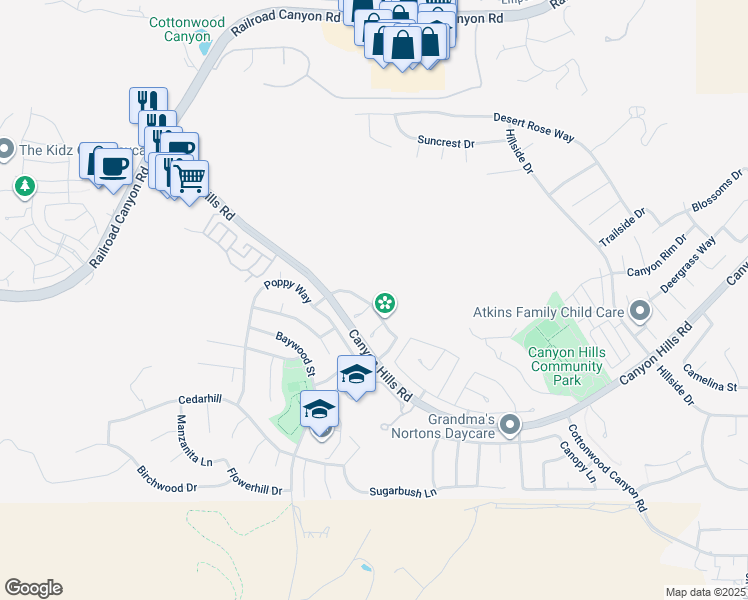 map of restaurants, bars, coffee shops, grocery stores, and more near 32522 Sprucewood Way in Lake Elsinore