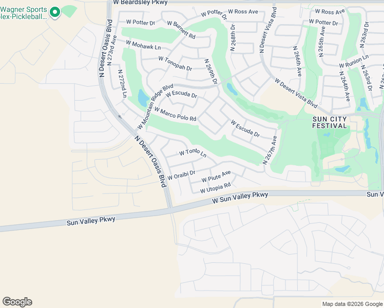 map of restaurants, bars, coffee shops, grocery stores, and more near 26981 West Tonto Lane in Buckeye