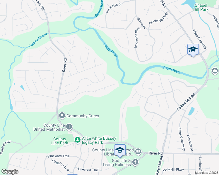 map of restaurants, bars, coffee shops, grocery stores, and more near 3667 Mortons Landing Drive in Ellenwood
