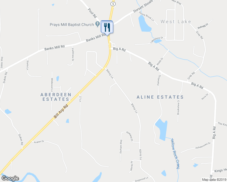 map of restaurants, bars, coffee shops, grocery stores, and more near 5198 Westhaven Drive in Douglasville