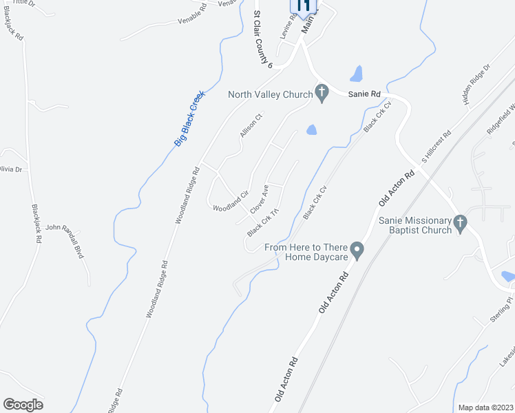 map of restaurants, bars, coffee shops, grocery stores, and more near 1080 Clover Street in Odenville