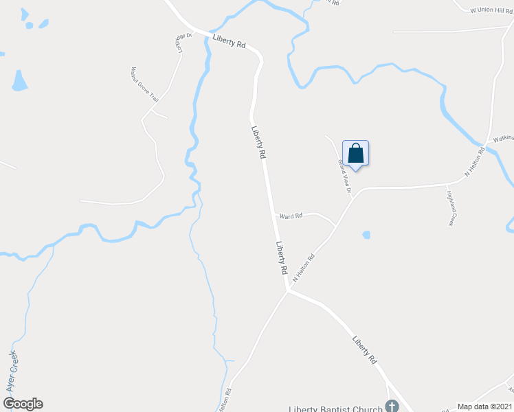 map of restaurants, bars, coffee shops, grocery stores, and more near 5197 Liberty Road in Villa Rica
