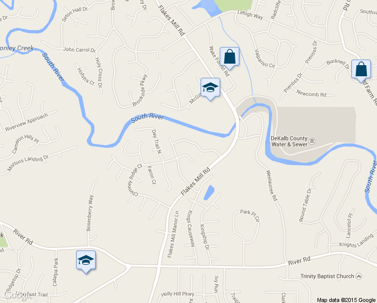 map of restaurants, bars, coffee shops, grocery stores, and more near 3924 Chimney Ridge Court in Ellenwood