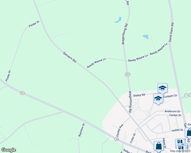 map of restaurants, bars, coffee shops, grocery stores, and more near 468 Seivern Road in Wagener