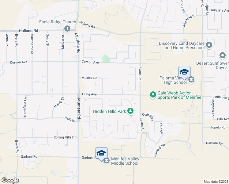 map of restaurants, bars, coffee shops, grocery stores, and more near 26289 Adelina Drive in Menifee