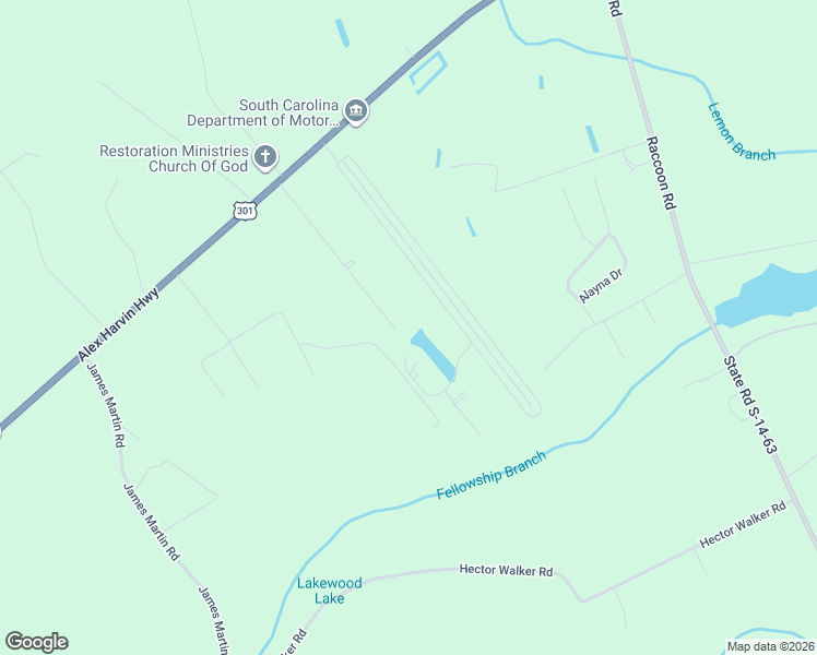 map of restaurants, bars, coffee shops, grocery stores, and more near 1383 Fellowship Drive in Manning
