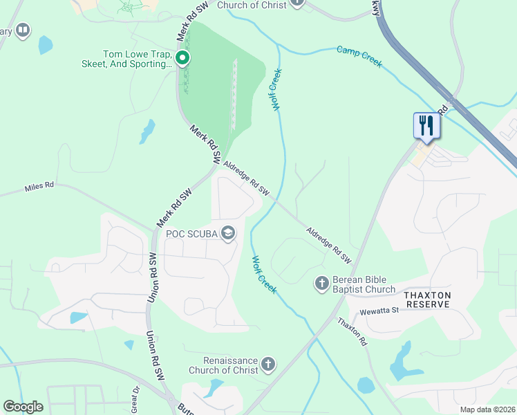 map of restaurants, bars, coffee shops, grocery stores, and more near 5276 Lexmark Circle in Atlanta