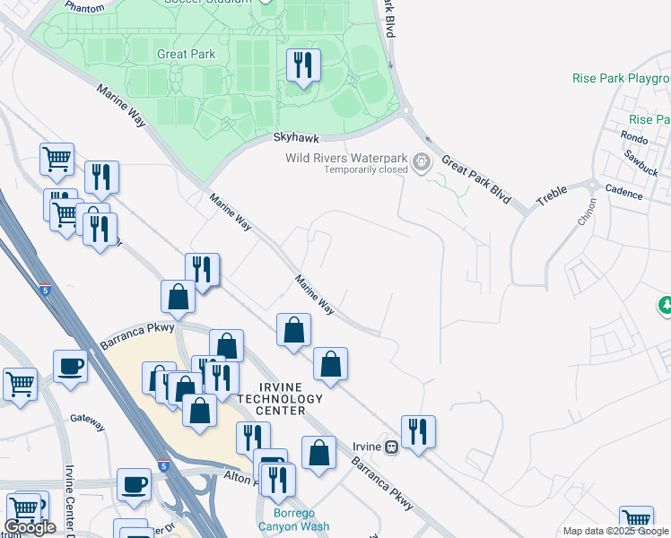 map of restaurants, bars, coffee shops, grocery stores, and more near 228 Junco in Irvine