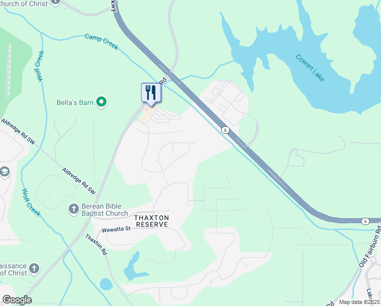 map of restaurants, bars, coffee shops, grocery stores, and more near 4758 Sultana Way in Atlanta