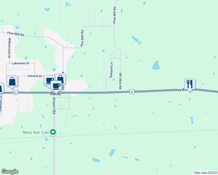 map of restaurants, bars, coffee shops, grocery stores, and more near 7075 Lamar Road in Reno
