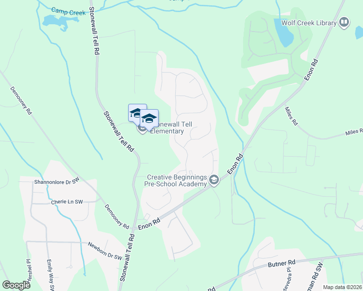 map of restaurants, bars, coffee shops, grocery stores, and more near 3404 Walnut Ridge in Atlanta