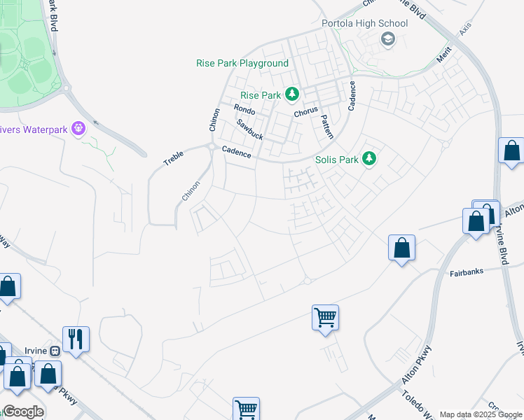 map of restaurants, bars, coffee shops, grocery stores, and more near 230 Sora in Irvine