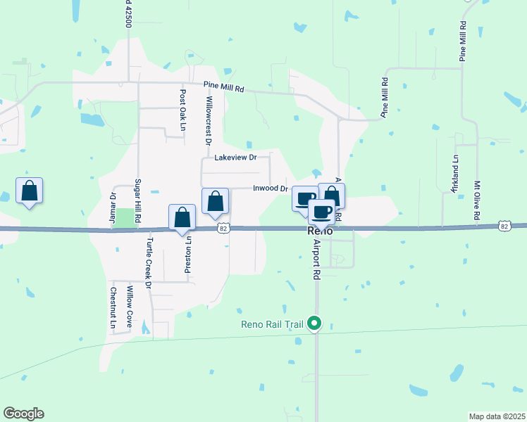 map of restaurants, bars, coffee shops, grocery stores, and more near 6425 Lamar Road in Reno
