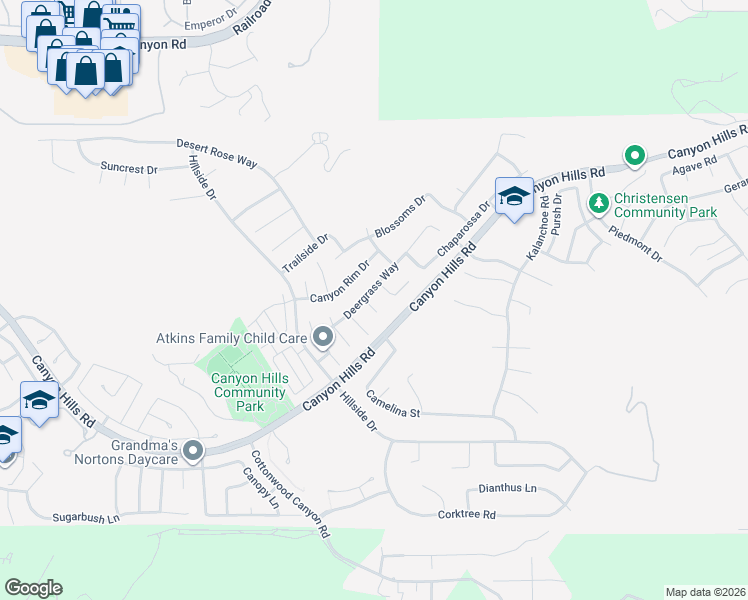 map of restaurants, bars, coffee shops, grocery stores, and more near 34236 Baja Court in Lake Elsinore