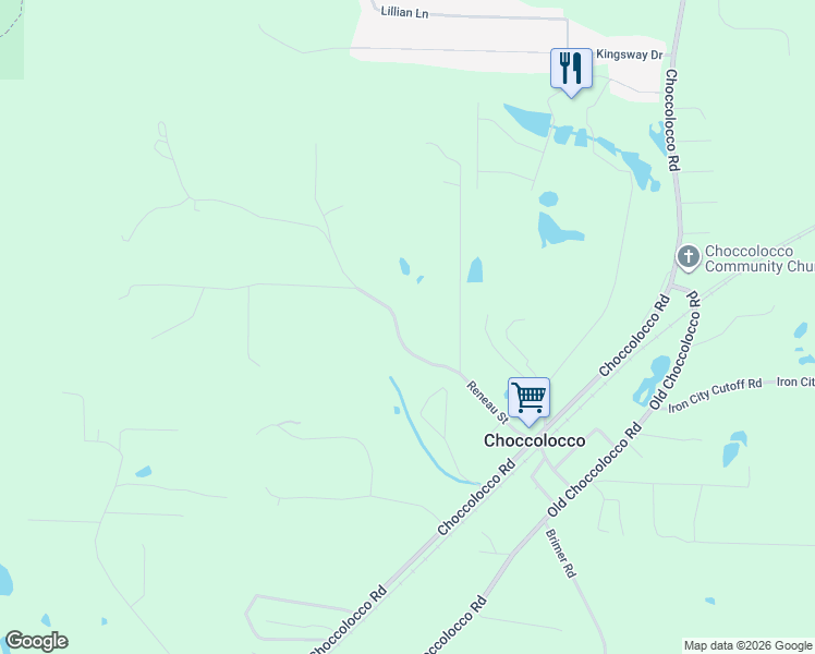 map of restaurants, bars, coffee shops, grocery stores, and more near 400 Reneau Street in Anniston