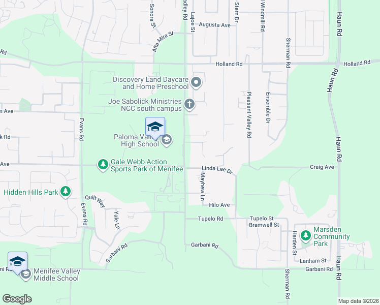 map of restaurants, bars, coffee shops, grocery stores, and more near 31375 Bradley Road in Menifee