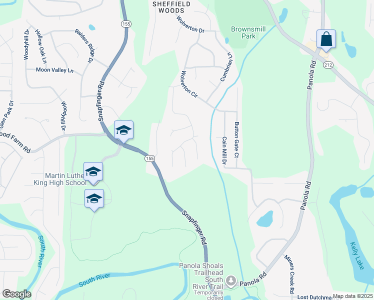 map of restaurants, bars, coffee shops, grocery stores, and more near 4852 Topsfield Trail in Stonecrest