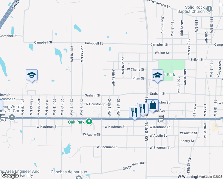 map of restaurants, bars, coffee shops, grocery stores, and more near 335 24th Street Northwest in Paris