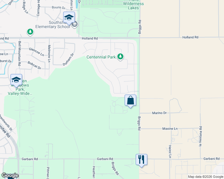 map of restaurants, bars, coffee shops, grocery stores, and more near 29775 Falabella Horse Street in Menifee