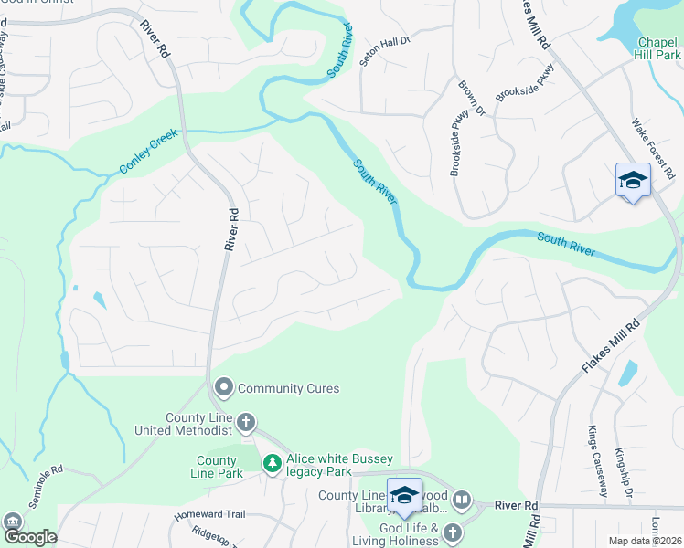 map of restaurants, bars, coffee shops, grocery stores, and more near 3680 Cameron Hills Place in Ellenwood