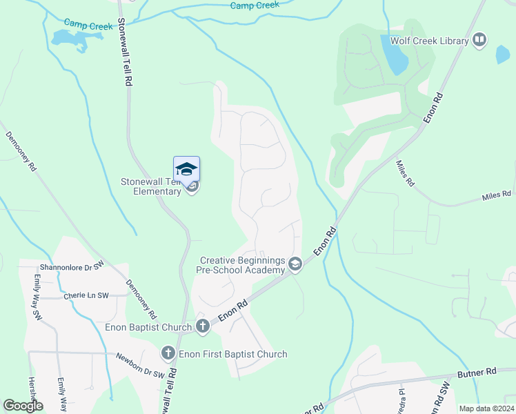 map of restaurants, bars, coffee shops, grocery stores, and more near 3404 Walnut Ridge in Atlanta