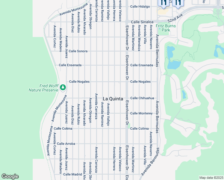 map of restaurants, bars, coffee shops, grocery stores, and more near 52895 Avenue Herrera in La Quinta