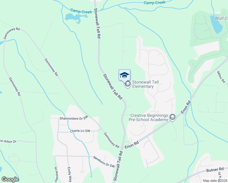 map of restaurants, bars, coffee shops, grocery stores, and more near 3363 Stonewall Tell Road in Atlanta